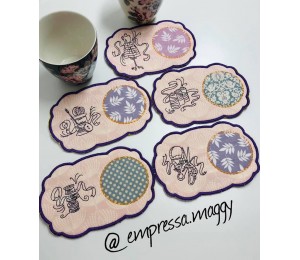 Stickserie ITH - Mug Rugs Decorative Sewing